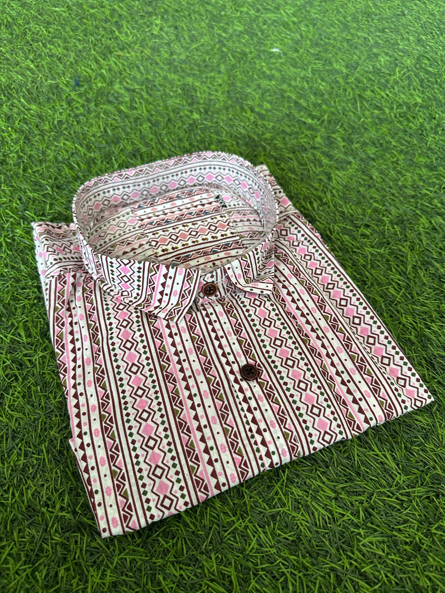 Modern Tribal Print Men's Half Sleeve Shirt (SHKN1084)