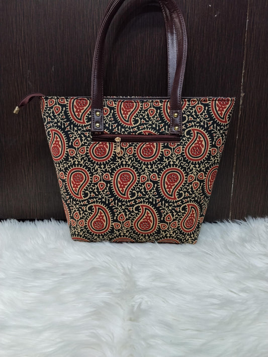 Jaipuri Print Cotton 5-Piece Bag Set | Tote, Sling, Clutch, Goggle, Coin Purse
