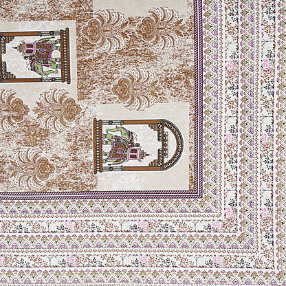 Jaipuri Hand Block Print Cotton Double Bedsheet Set, Rajasthani Zipper Pillow Covers