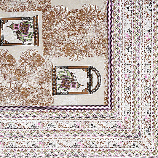 Jaipuri Hand Block Print Cotton Double Bedsheet Set, Rajasthani Zipper Pillow Covers