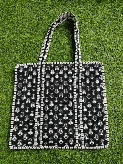 Handcrafted Printed Fabric Tote Bag with Dual Handles