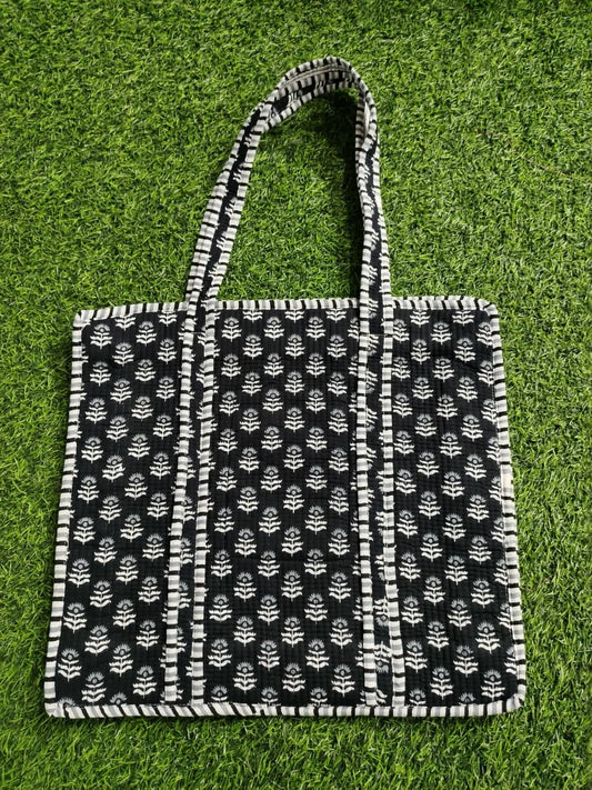 Handcrafted Printed Fabric Tote Bag with Dual Handles