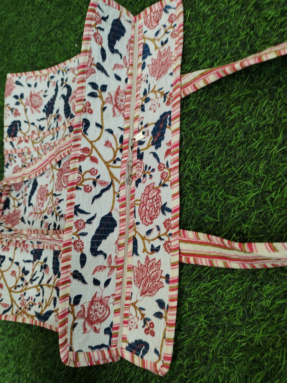 Handcrafted Printed Fabric Tote Bag with Dual Handles