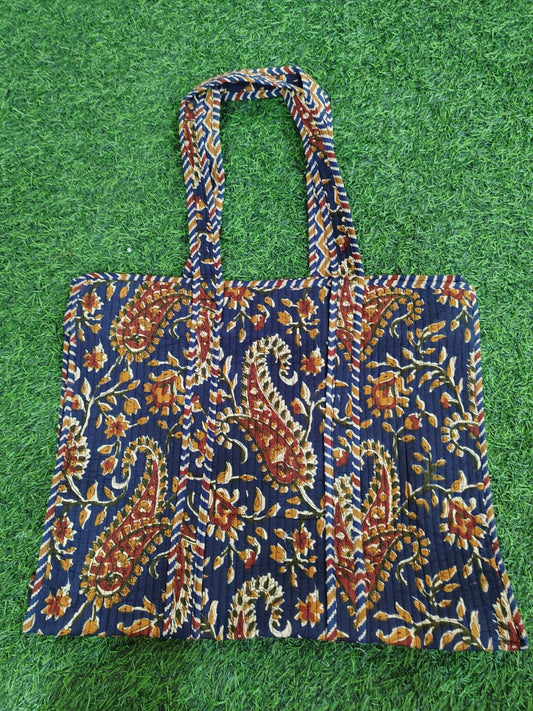 Handcrafted Printed Fabric Tote Bag with Dual Handles