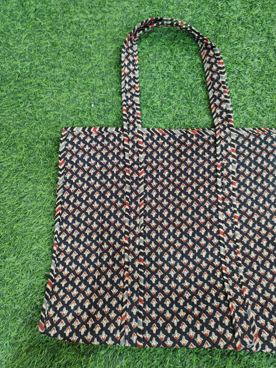 Handcrafted Printed Fabric Tote Bag with Dual Handles