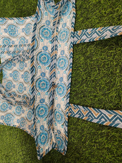 Handcrafted Printed Fabric Tote Bag with Dual Handles