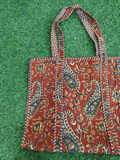 Handcrafted Printed Fabric Tote Bag with Dual Handles