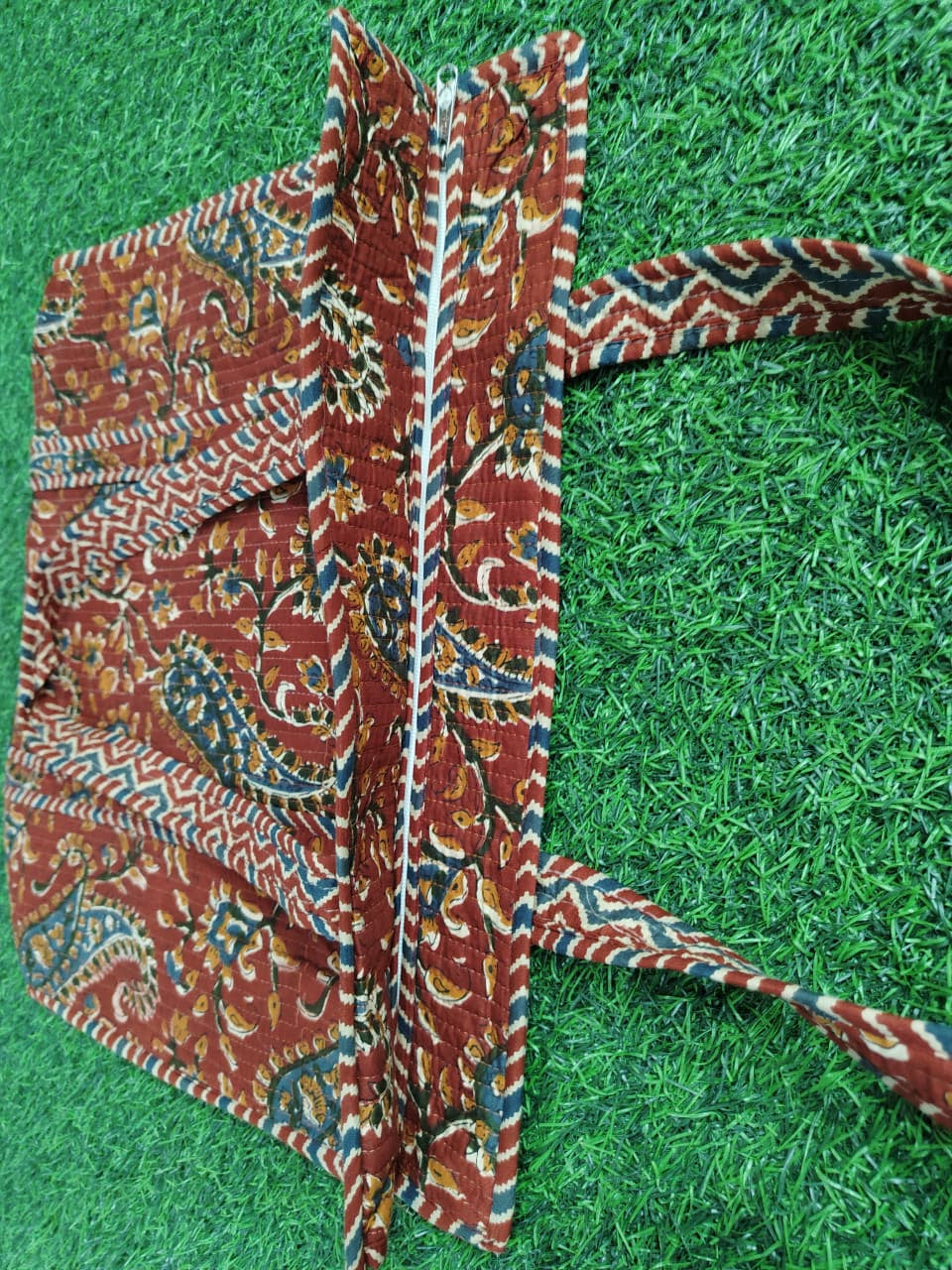 Handcrafted Printed Fabric Tote Bag with Dual Handles