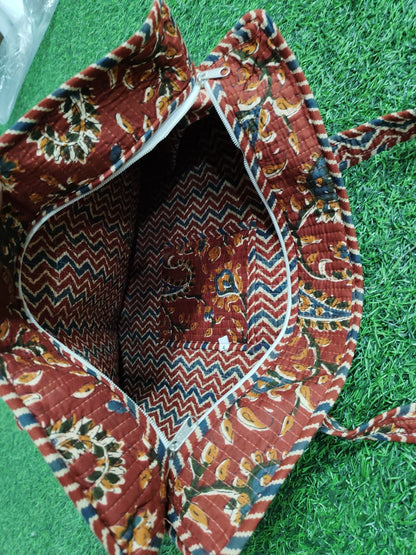 Handcrafted Printed Fabric Tote Bag with Dual Handles