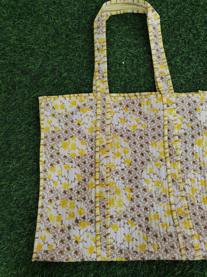 Handcrafted Printed Fabric Tote Bag with Dual Handles
