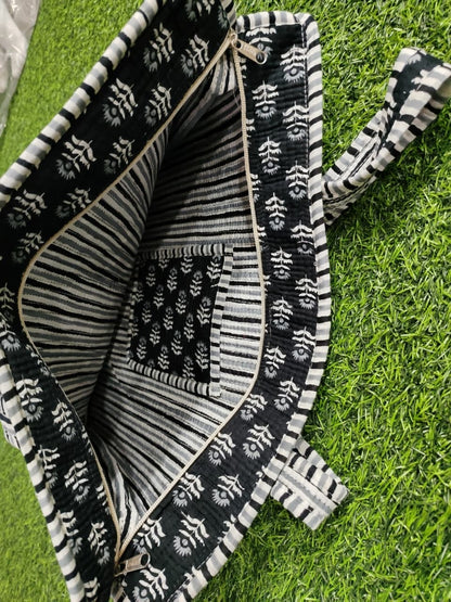 Handcrafted Printed Fabric Tote Bag with Dual Handles