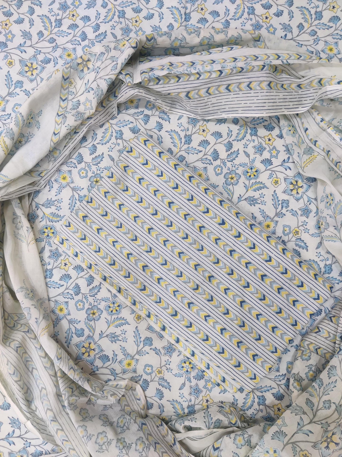 Jaipuri Printed 100% Cotton Suit Dress Material or Sewing Material For Apparels