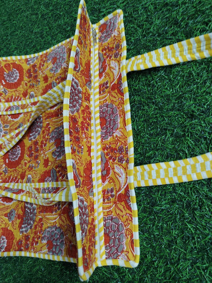 Handcrafted Printed Fabric Tote Bag with Dual Handles
