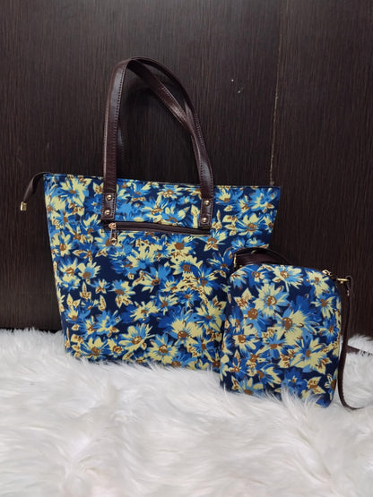 Jaipuri Print Bag Set, 5 Piece Tote Sling Clutch Set, Goggle Case & Coin Purse, Indian Bag Gift Set for Women