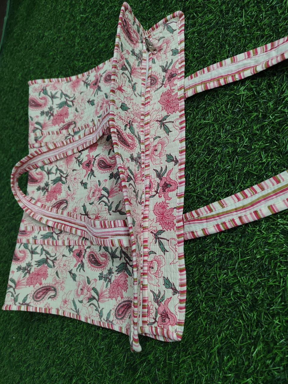 Handcrafted Printed Fabric Tote Bag with Dual Handles