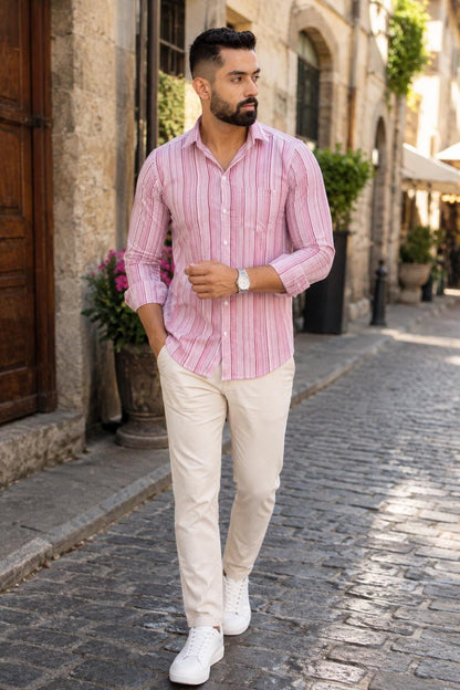 Men's Jaipuri Block Print Cotton Shirt | Full Sleeve Indian Ethnic Casual Wear