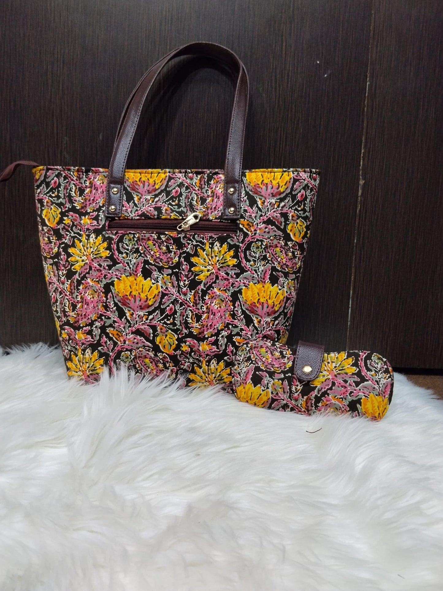 Jaipuri Print Cotton Bag Set | Tote, Sling, Clutch, Goggle Case, Coin Purse