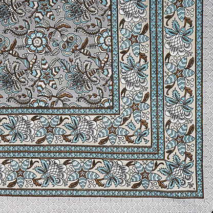 Rajasthani Hand Block Printed Cotton Bedsheet Set, Floral Indian Bedding (Double Bed)