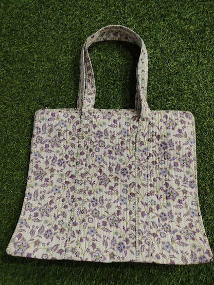 Handcrafted Printed Fabric Tote Bag with Dual Handles