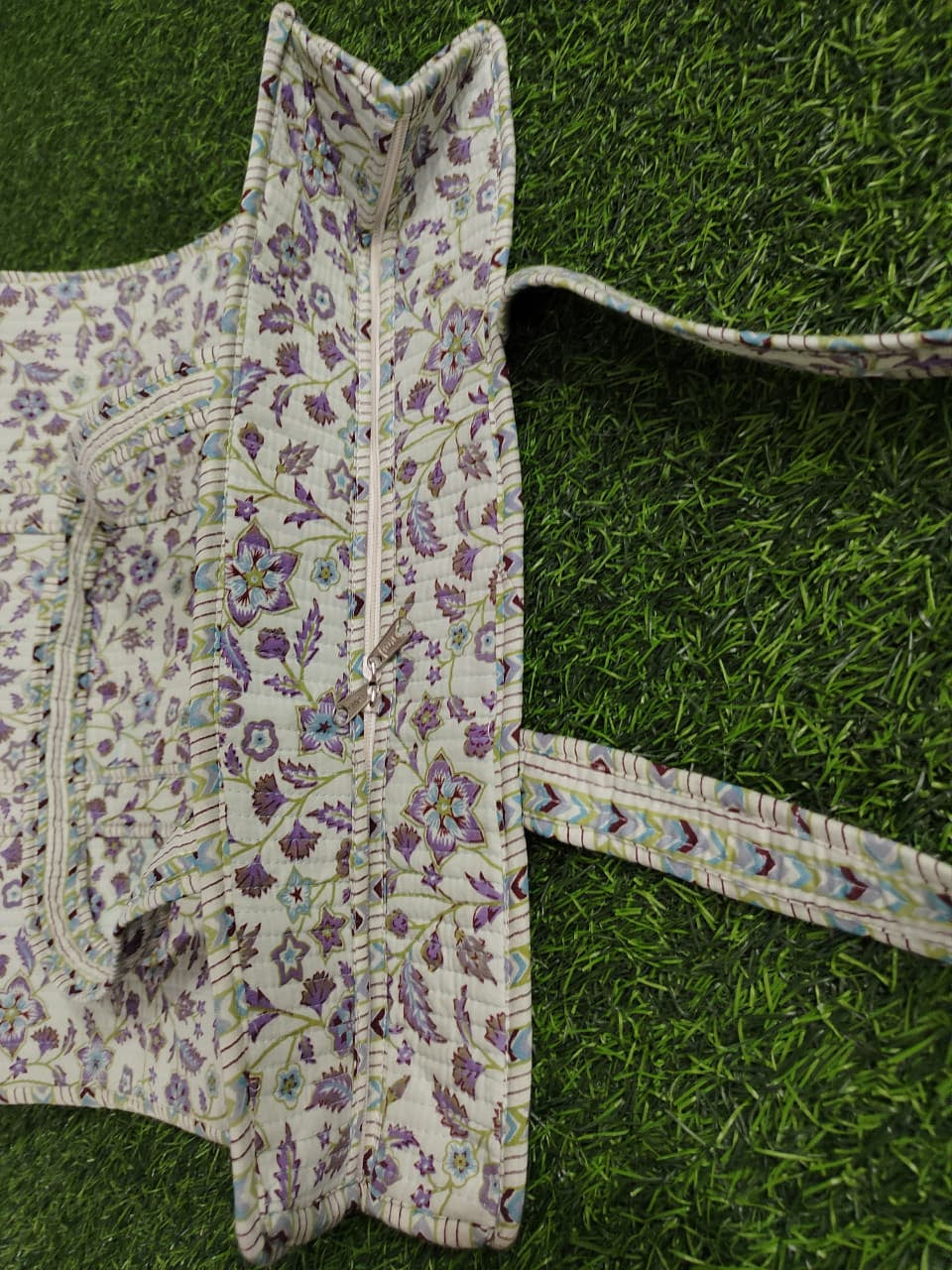 Handcrafted Printed Fabric Tote Bag with Dual Handles
