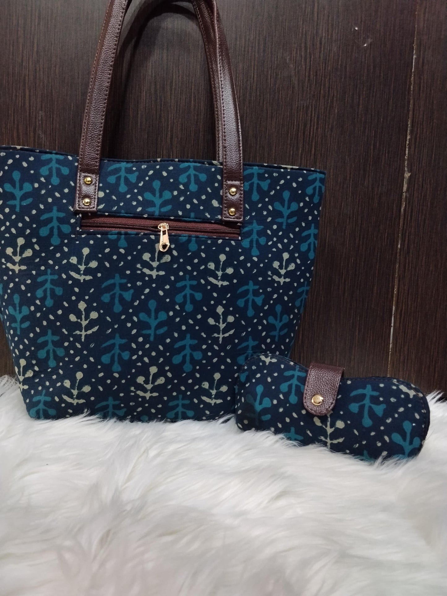 Jaipuri Print Cotton Bag Set | Tote, Sling, Clutch, Goggle Case, Coin Purse