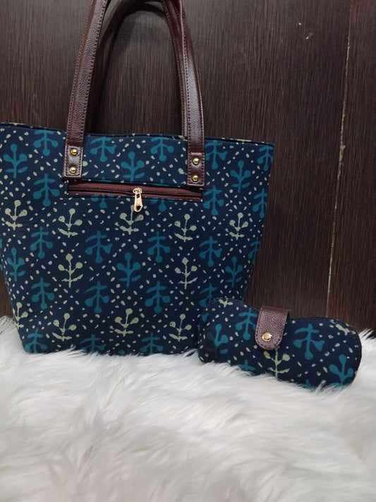 Jaipuri Print Cotton Bag Set | Tote, Sling, Clutch, Goggle Case, Coin Purse