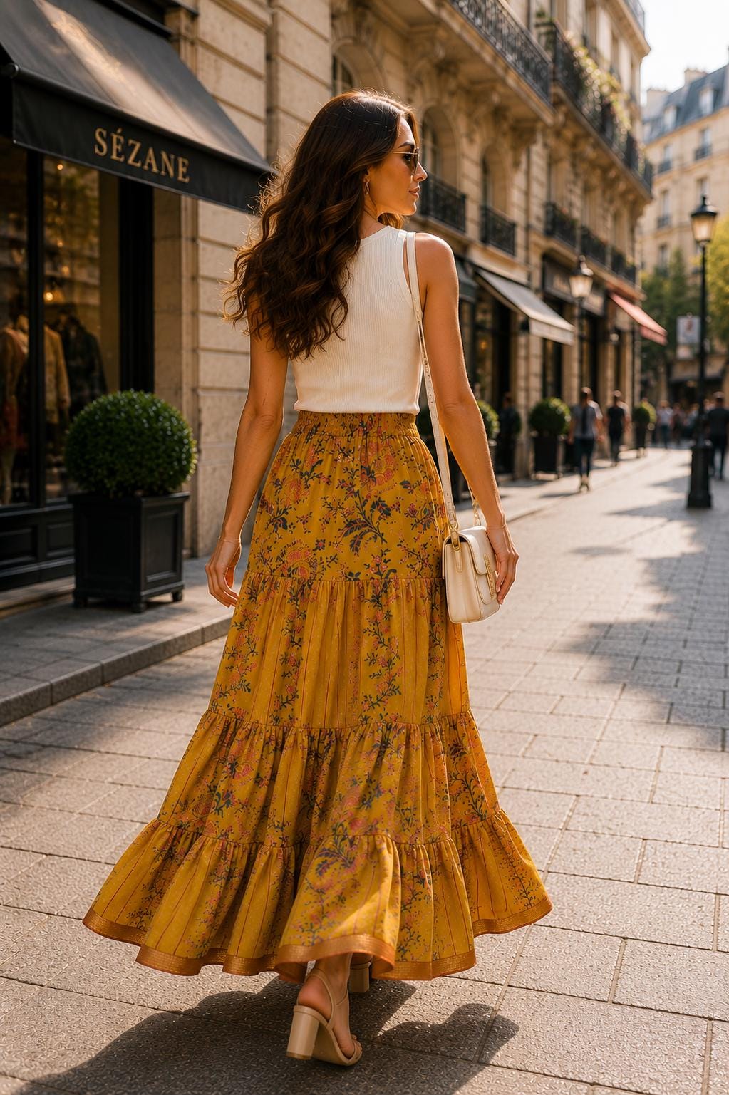 Jaipuri Geometric Print Rayon Maxi Skirt, Indian Boho Long Skirt, Printed Summer Skirt, Lightweight Vacation Festival Skirt for Women