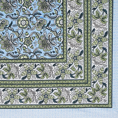 Rajasthani Hand Block Printed Cotton Bedsheet Set, Floral Indian Bedding (Double Bed)