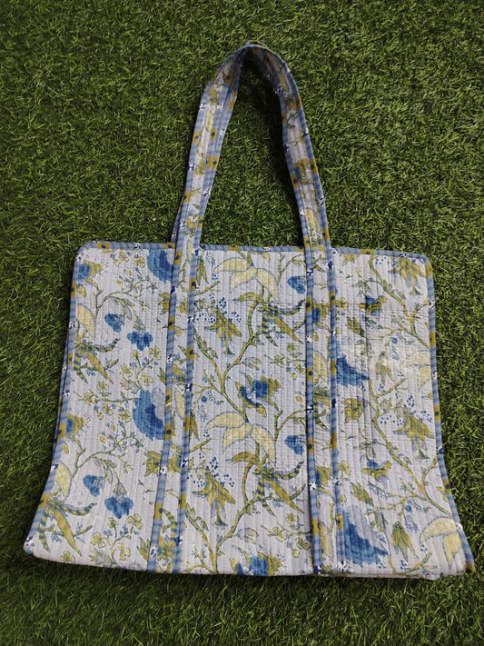 Handcrafted Printed Fabric Tote Bag with Dual Handles