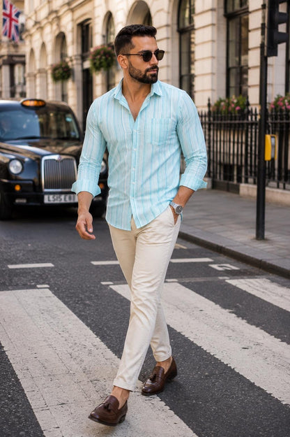 Men's Jaipuri Block Print Cotton Shirt | Full Sleeve Indian Ethnic Casual Wear