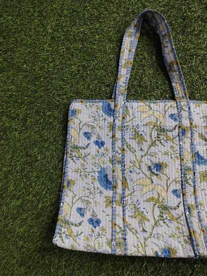 Handcrafted Printed Fabric Tote Bag with Dual Handles