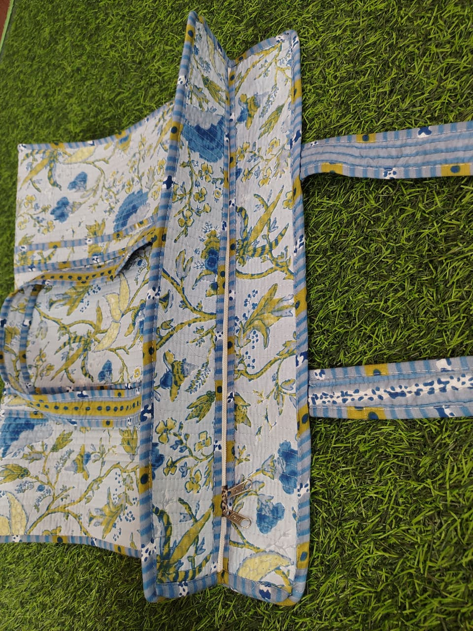 Handcrafted Printed Fabric Tote Bag with Dual Handles