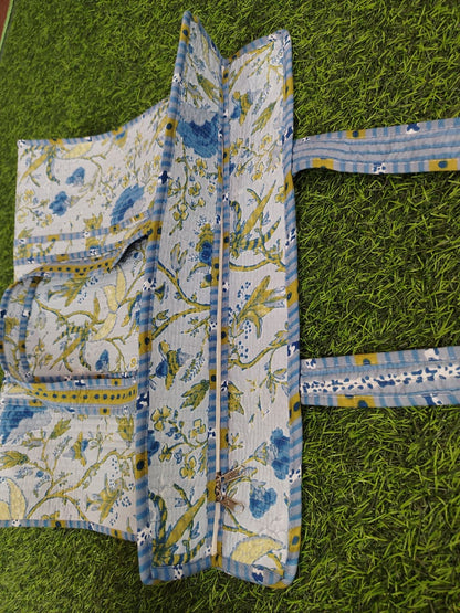 Handcrafted Printed Fabric Tote Bag with Dual Handles