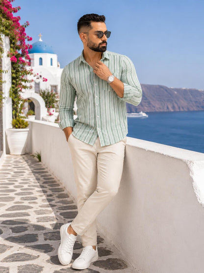 Men's Jaipuri Block Print Cotton Shirt | Full Sleeve Indian Ethnic Casual Wear