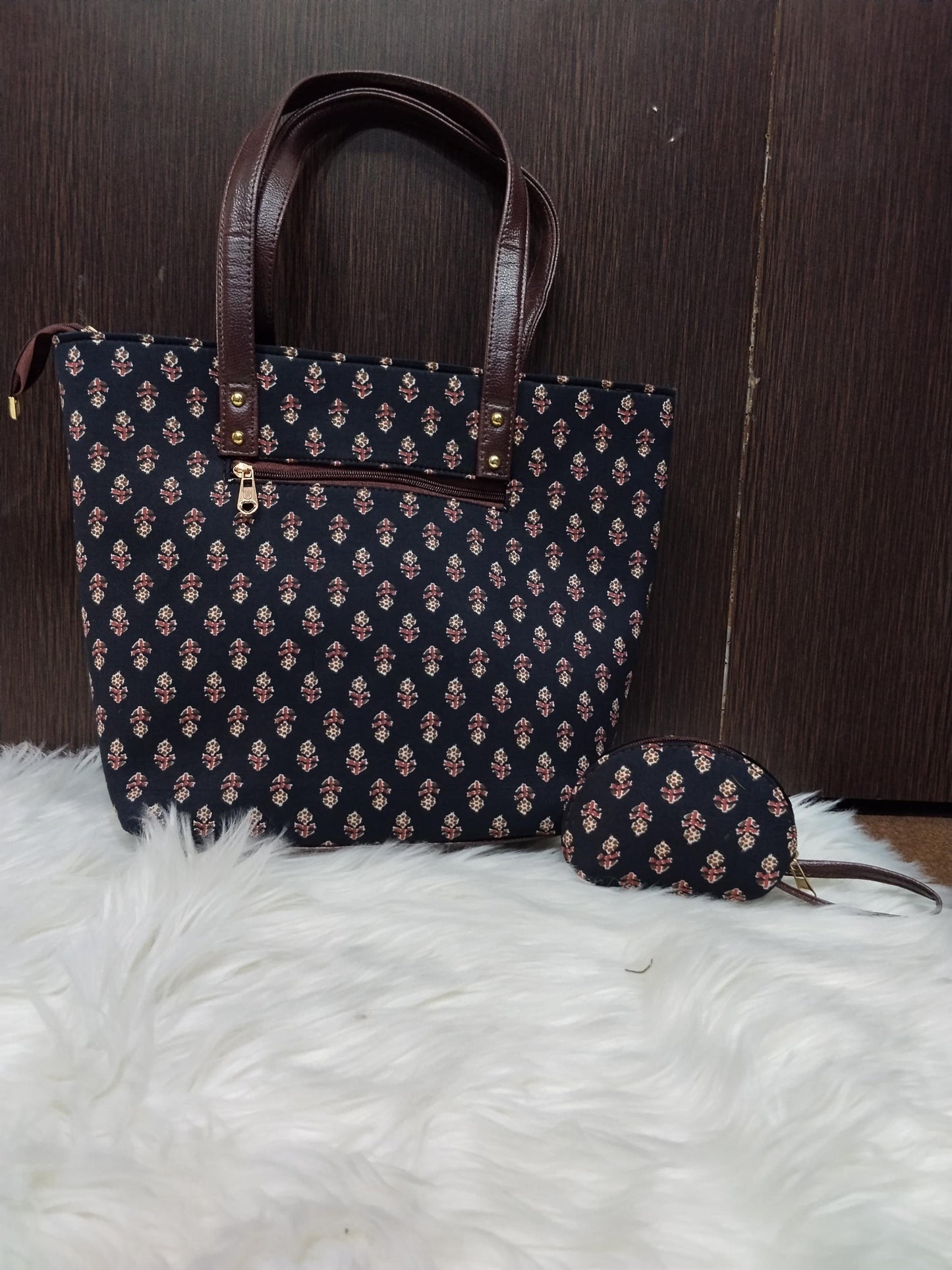 Jaipuri Print Cotton Bag Set | Tote, Sling, Clutch, Goggle Case, Coin Purse
