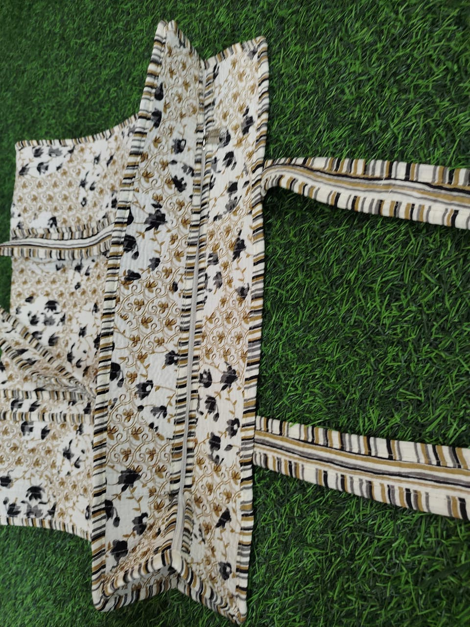 Handcrafted Printed Fabric Tote Bag with Dual Handles