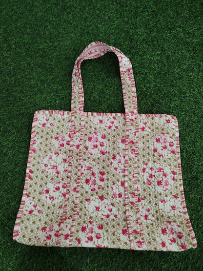 Handcrafted Printed Fabric Tote Bag with Dual Handles