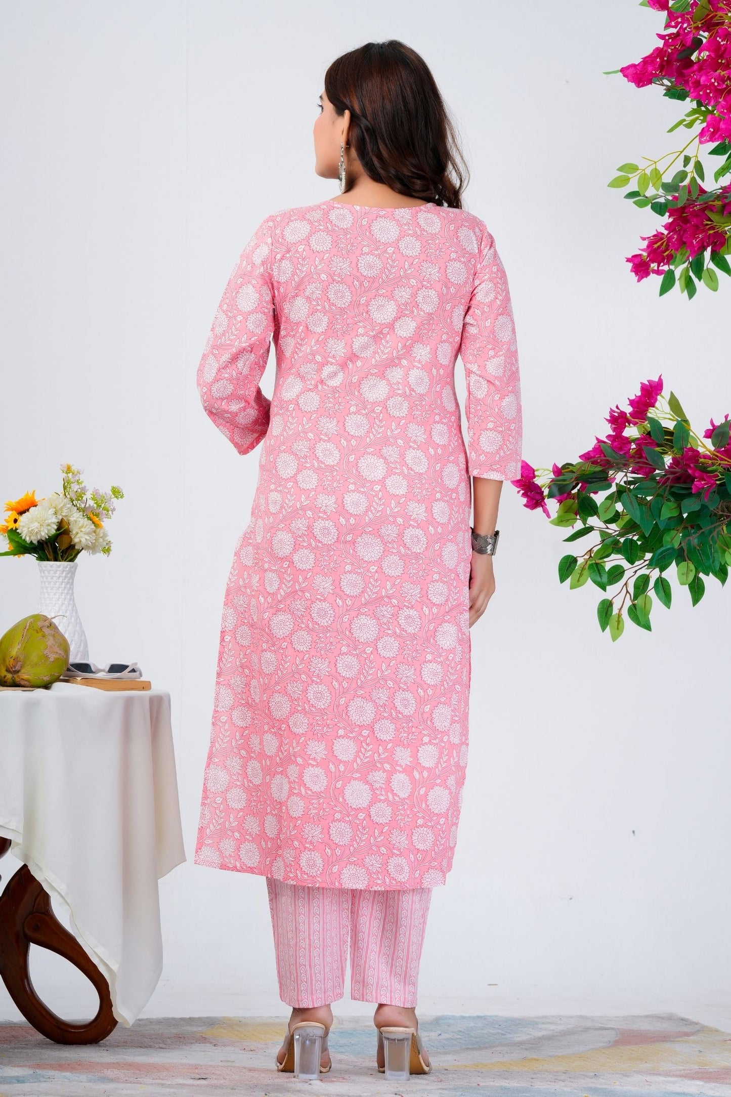 Women's Pink Printed Kurta Set with Dupatta – Elegant Ethnic Wear for Everyday & Festive Looks