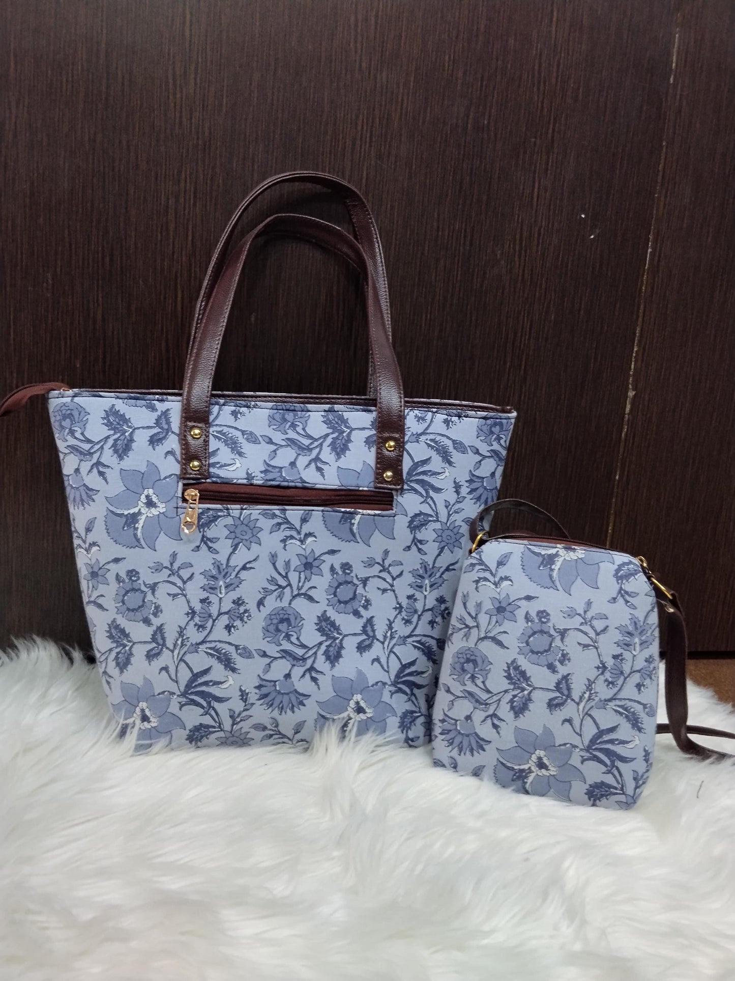 Jaipuri Print Cotton 5-Piece Bag Set | Tote, Sling, Clutch, Goggle, Coin Purse