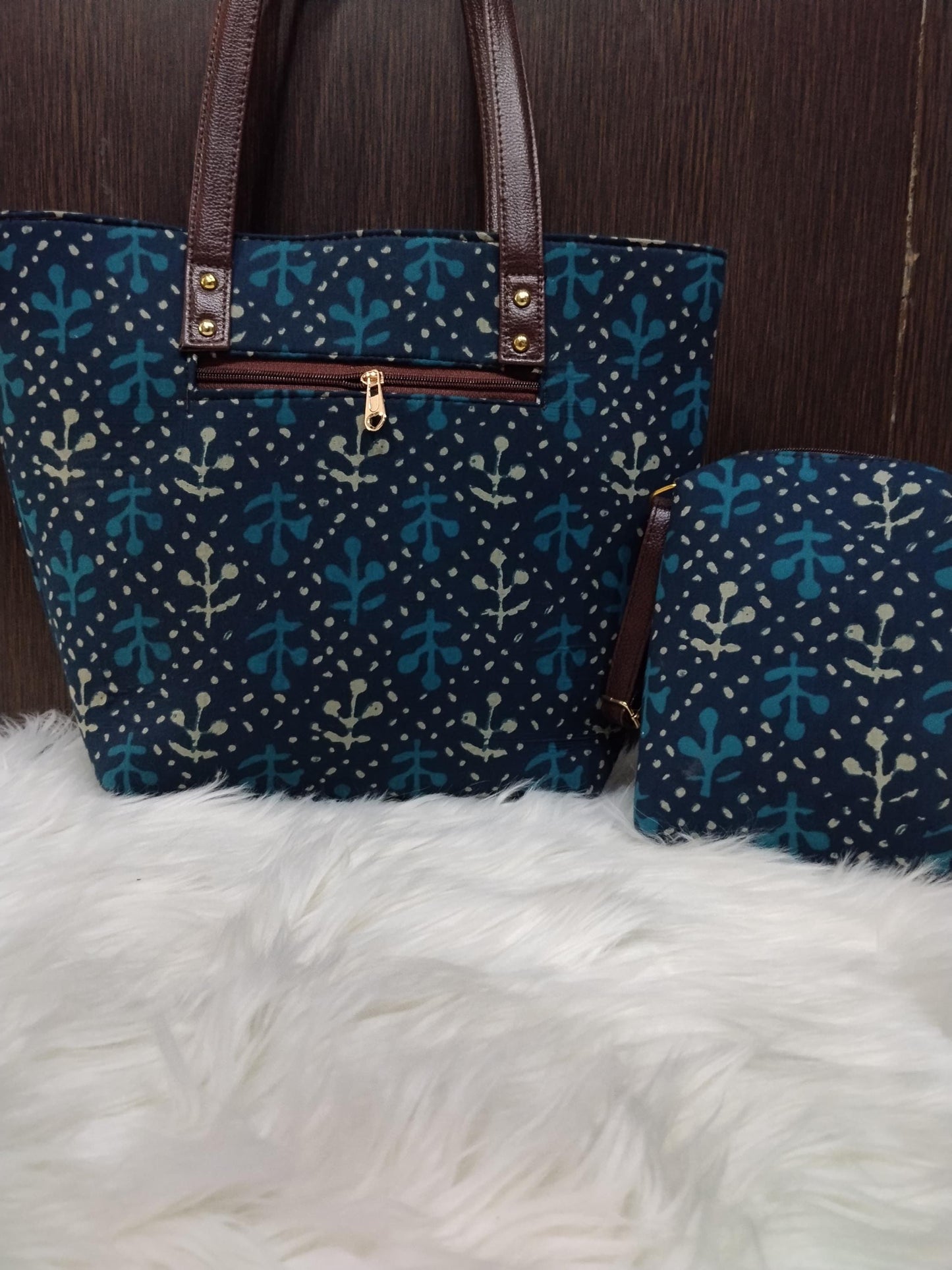 Jaipuri Print Cotton Bag Set | Tote, Sling, Clutch, Goggle Case, Coin Purse