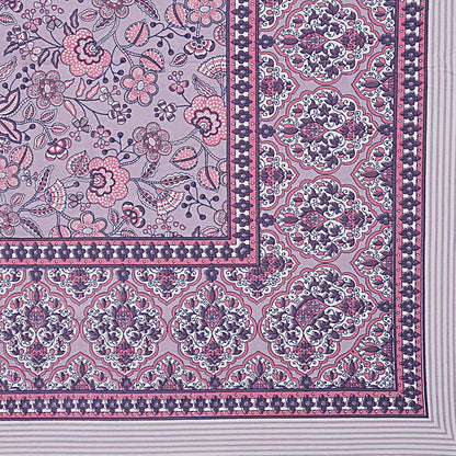 Pink Floral Printed Double Bedsheet With 2 Pillow Covers ADB1475