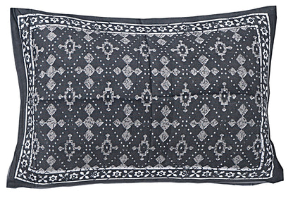 Grey Ethnic Motifs 180 TC Cotton Single Bedsheet with 1 Pillow Cover - BSB1117