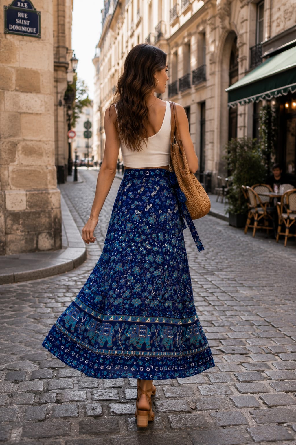 Jaipuri 100% Cotton Neptol Print Wrap Around Skirt Size Up To XXL ( CWS00017 )