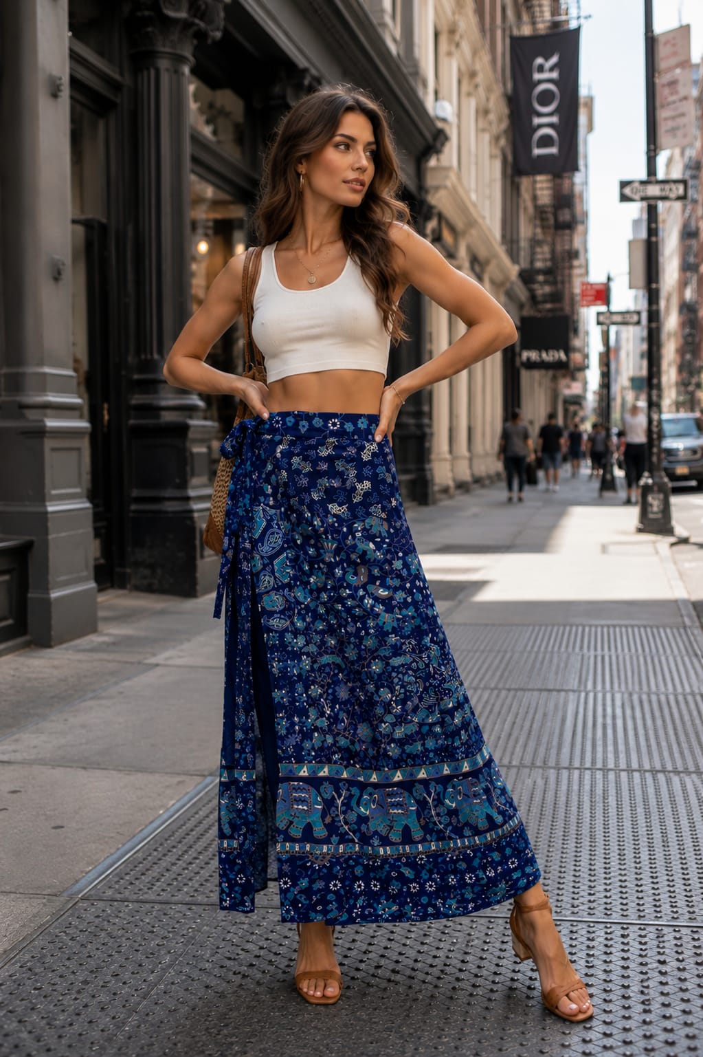 Jaipuri 100% Cotton Neptol Print Wrap Around Skirt Size Up To XXL ( CWS00017 )