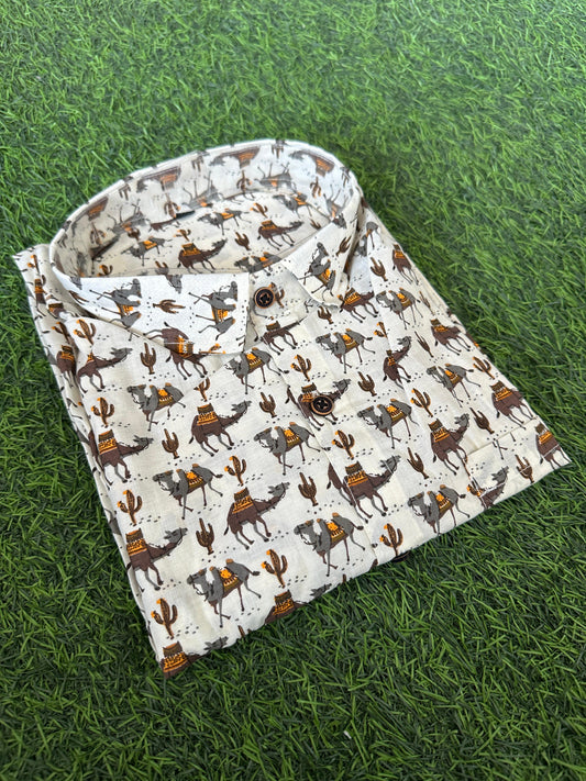 Desert Safari Print Men's Half Sleeve Shirt (SHKN1085)
