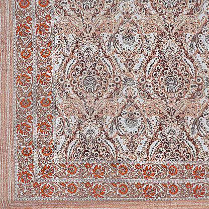 Brown Abstract Print 240 TC Cotton Double Bed Sheet With 2 Pillow Covers (SHKV1053)-FrionKandy