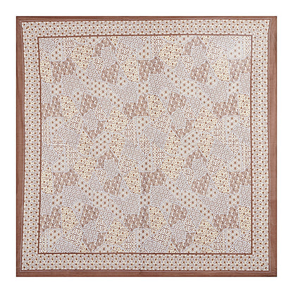 Brown Abstract Print 240 TC Cotton Double Bed Sheet With 2 Pillow Covers (SHKV1056)-FrionKandy