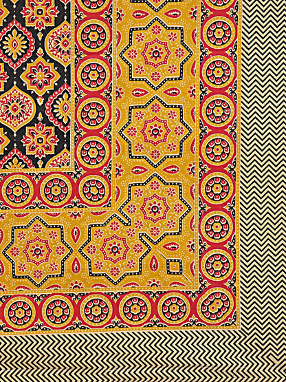 Yellow Floral 240 TC Cotton 1 Super King Bedsheet with 2 Pillow Covers SHKV1084