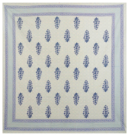 Blue Floral 240 TC Cotton 1 Super King Bedsheet with 2 Pillow Covers SHKV1095