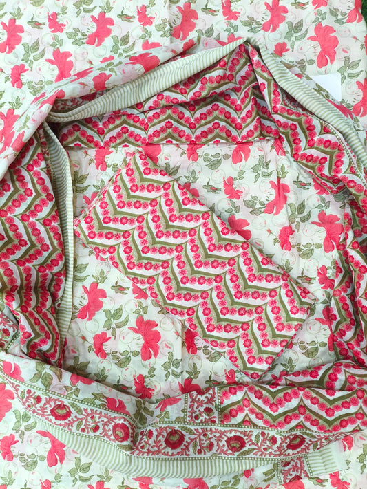 Cerulean Red Printed Pure Cotton Unstitched Dress Material (SHKS1167)